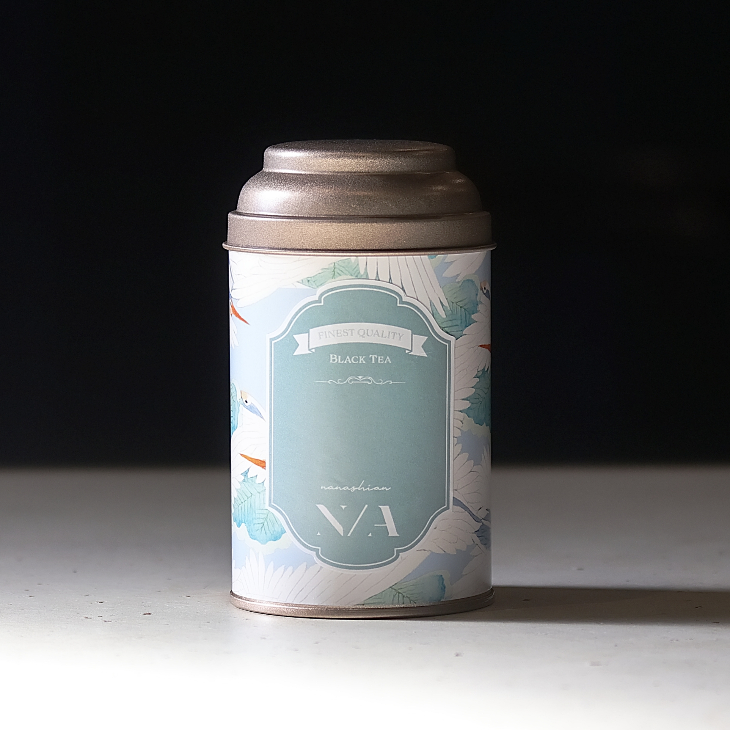 周年記念・新商品のご案内: オリジナル紅茶缶 紅茶缶 2周年限定デザイン"Tsuru"