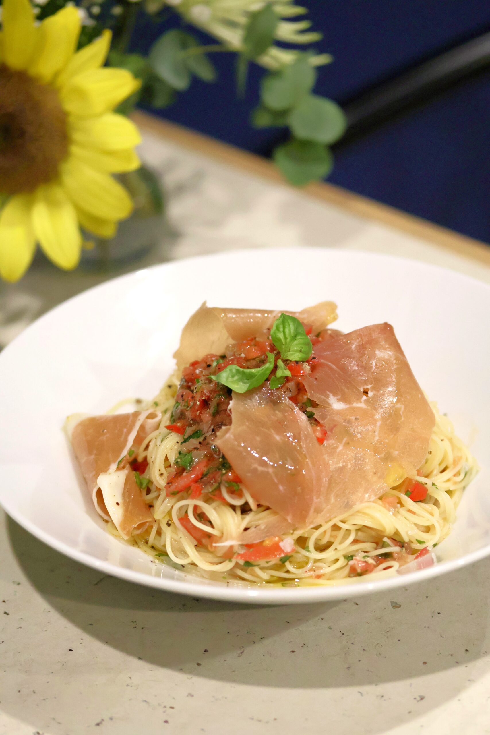 アメーラトマトとバジルの冷製カッペリーニ🍅 amela tomato cappellini